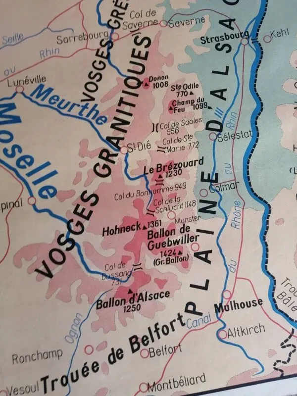 Illustration numéro 4 du produit Carte scolaire vintage mdi France Régions Nord et Est