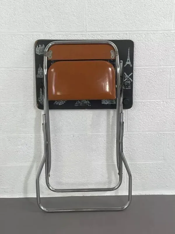 Illustration numéro 4 du produit Pupitre pliable écolier vintage assise en similicuir