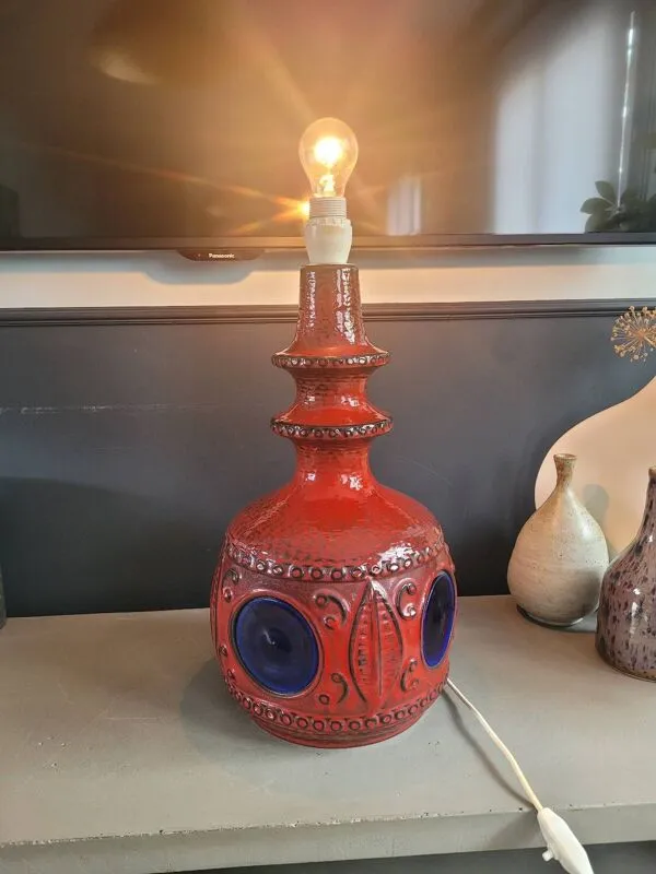 Illustration numéro 4 du produit Grand pied de lampe West Germany double éclairage