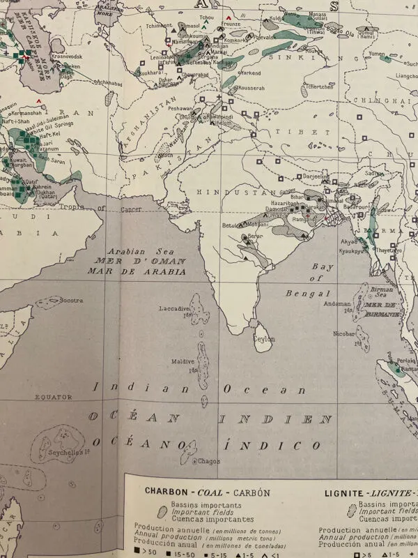 Illustration numéro 4 du produit Sources d’énergie — Ancien continent   Carte thématique originale