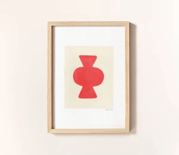 Illustration numéro 4 du produit Peinture abstraite sur papier col.rouge primaire signée Eawy