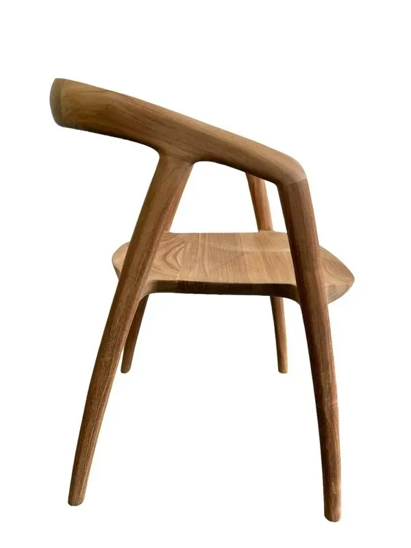 Illustration numéro 4 du produit Chaise en bois massif avec accoudoir