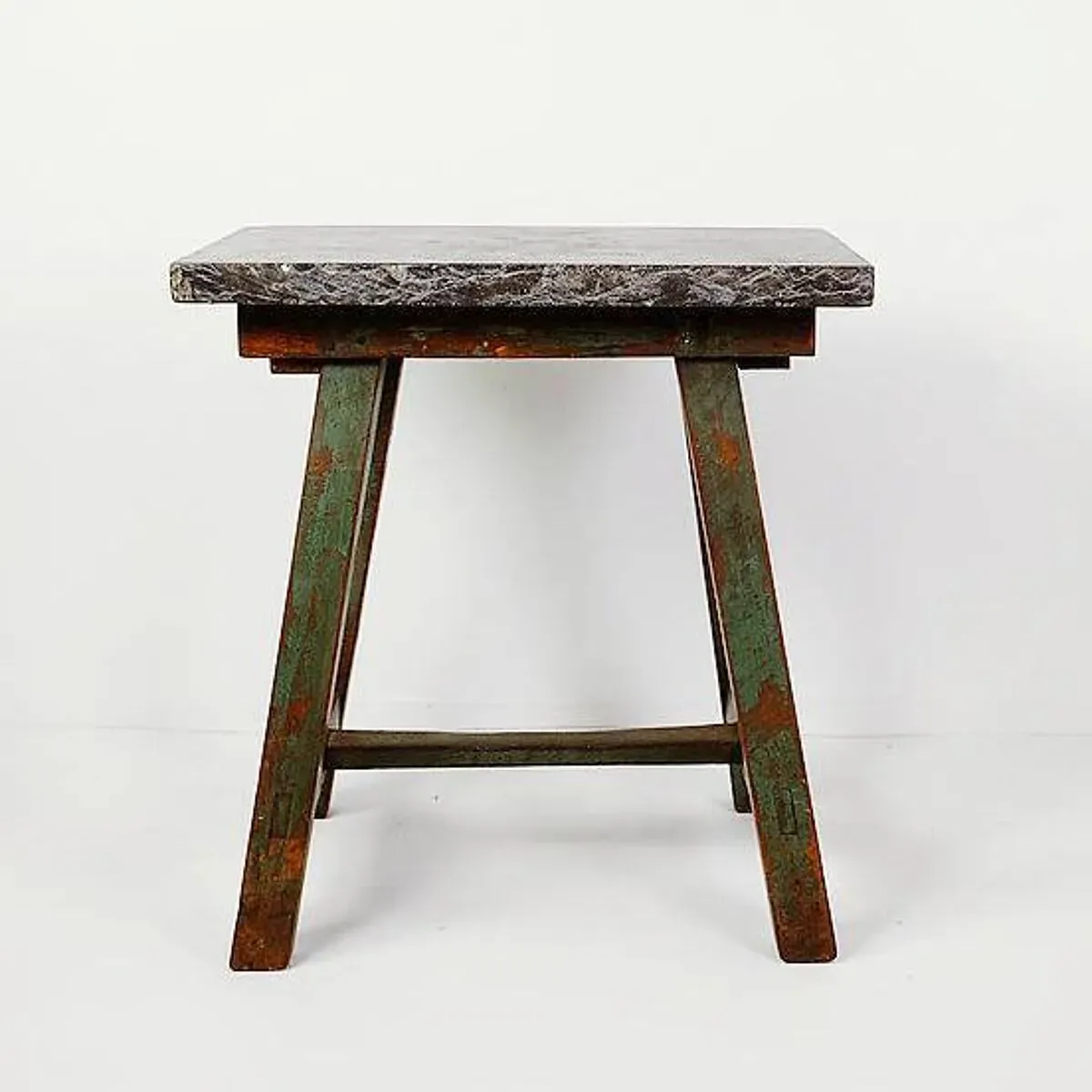 Illustration numéro 4 du produit Industrial Console/table bluestone top and green weathered wood