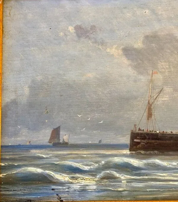 Illustration numéro 4 du produit Tableau, Marine sur la côte d’Opale XIX siècle