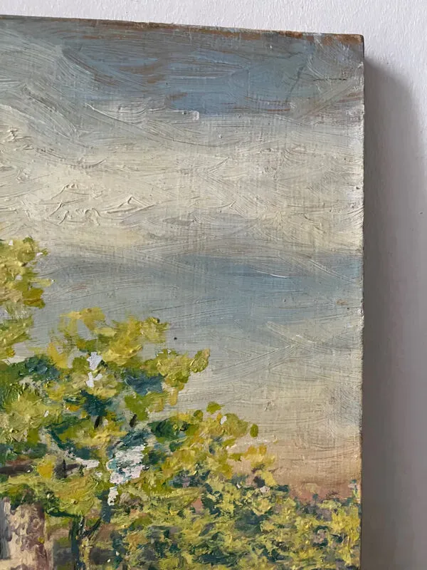 Illustration numéro 4 du produit “Lioujas Ecole”, Aveyron, huile sur toile signé L Durand 1957