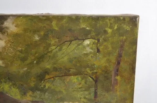 Illustration numéro 4 du produit Ecole de barbizon ''ruisseau dans un sous bois'' signée et datée 1892