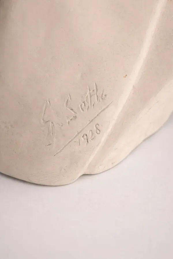 Illustration numéro 4 du produit Buste en plâtre de Beethoven signé A. Santini, 1928