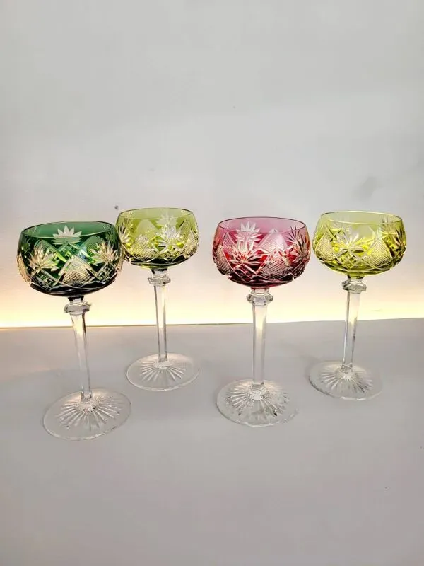 Illustration numéro 4 du produit Coffret 4 Val Saint Lambert « Berncastel » nr.204 Roemer vitrage – Belgique 1905