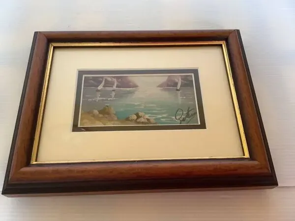 Illustration numéro 4 du produit Petit tableau Marine huile sur panneau signée