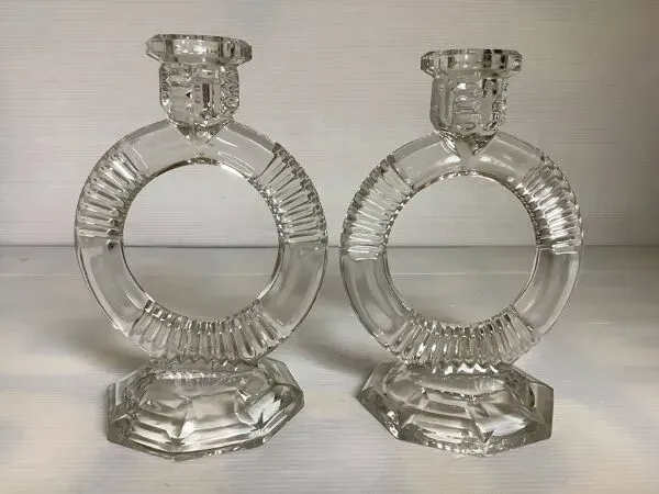 Illustration numéro 4 du produit Paire de bougeoirs Libochovice 1934 art déco