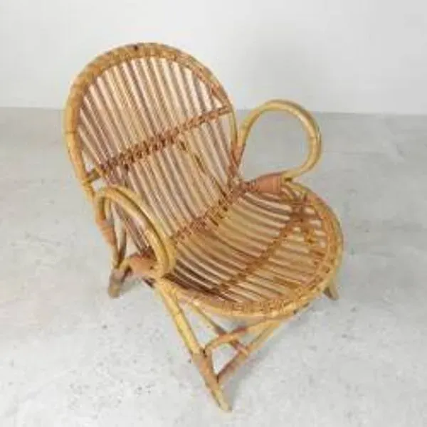 Illustration numéro 4 du produit Chaise en bambou et rotin Rohe Noordwolde, années 1950