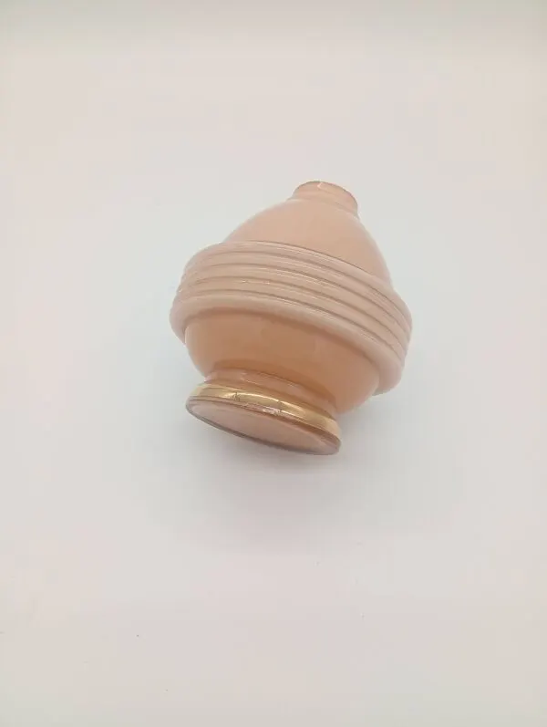 Illustration numéro 4 du produit Vase Ancien Art Déco Annelé Verre Moulé Rose Pâle France Années 1930