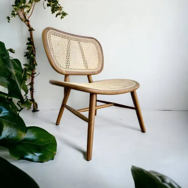 Illustration numéro 4 du produit Chaise longue rétro en rotin / fauteuil / siège unique