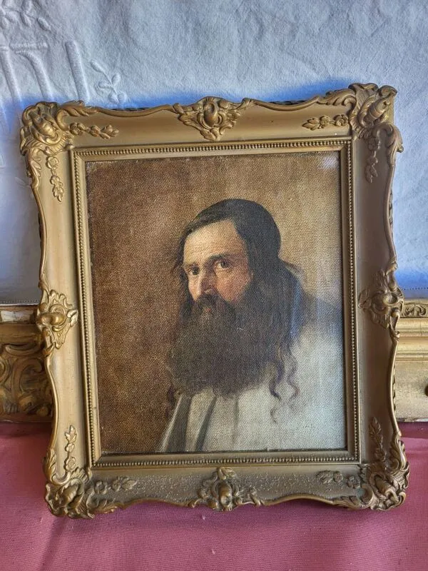 Illustration numéro 4 du produit Portrait de vieil homme barbu - École du XIXe -