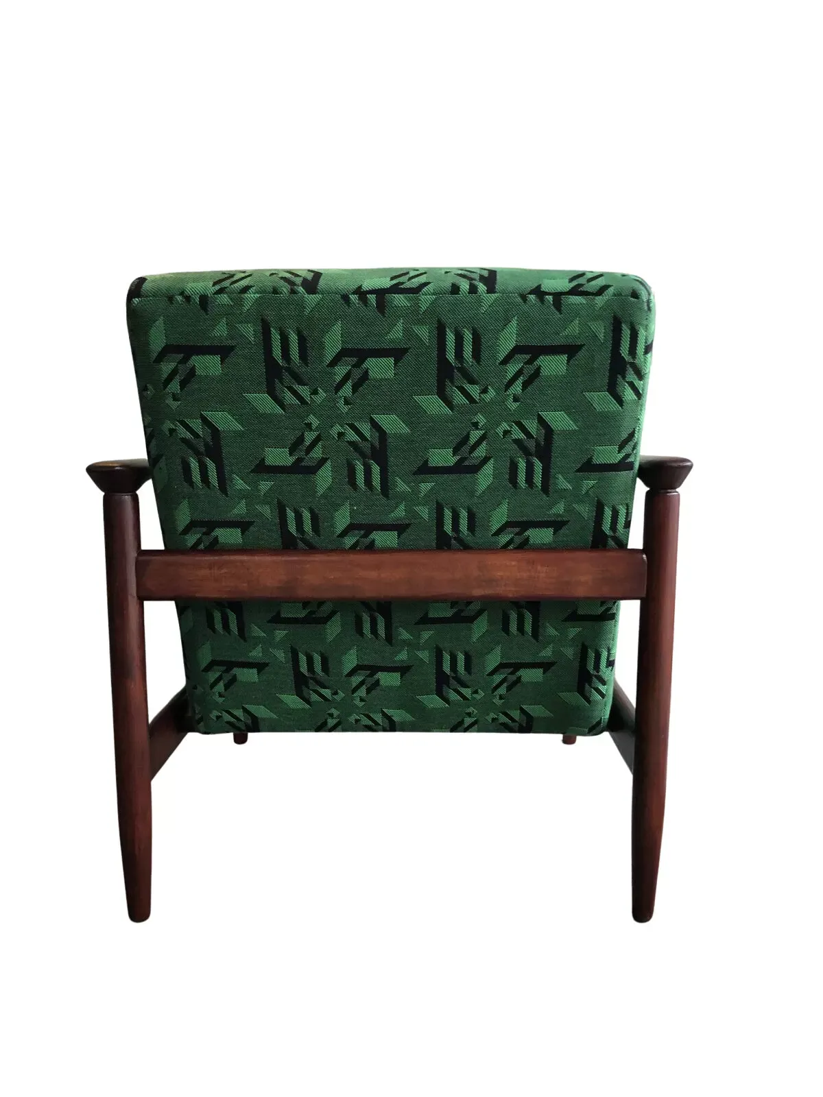 Illustration numéro 4 du produit Fauteuils en jacquard vert, par Edmund Homa, années 1960, ensemble de deux