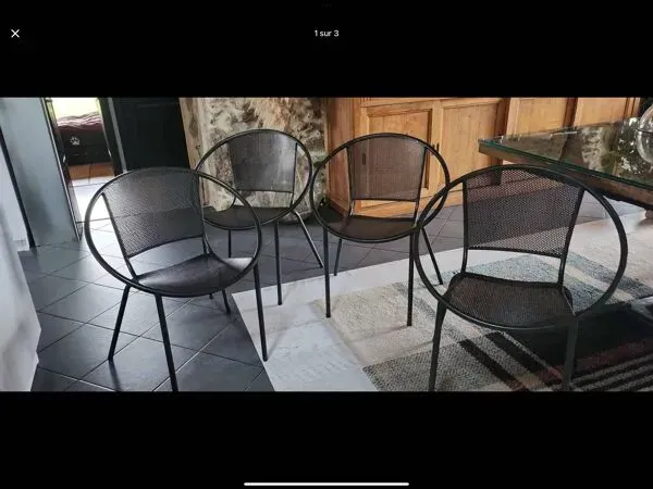 Illustration numéro 4 du produit Lot de 4 fauteuil de type Mategot des années 40