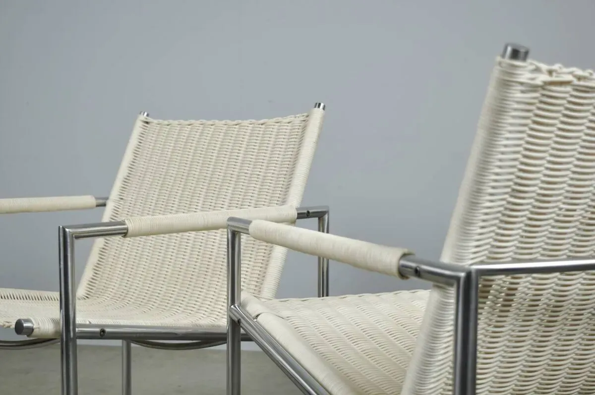 Illustration numéro 4 du produit SPECTRUM / Fauteuils vintage en rotin sz01 / Martin Visser / Pays-Bas années 1980