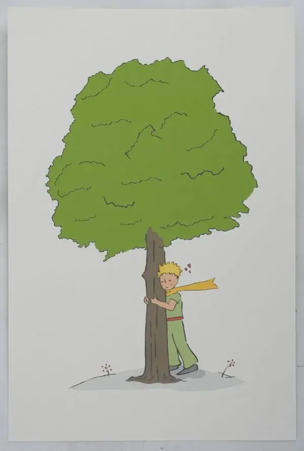 Illustration numéro 4 du produit Antoine de Saint-Exupéry : Écologie, Le Petit Prince veille sur les arbres, lithographie