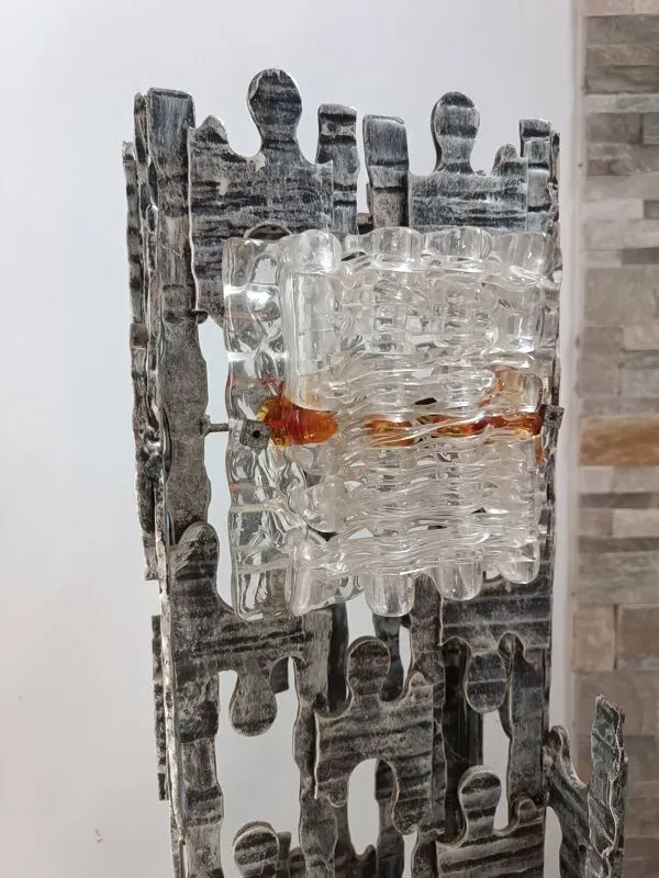 Illustration numéro 4 du produit Lampadaire sculptural brutaliste par Albano Poli pour Poliarte 1970s