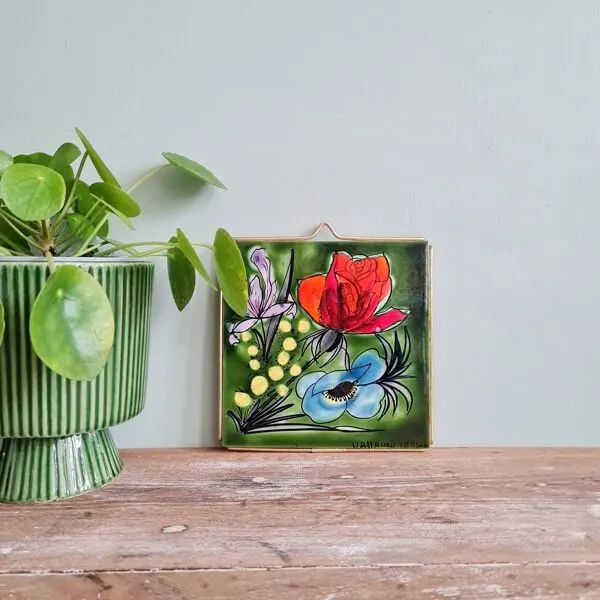 Illustration numéro 4 du produit Carreau de céramique vintage Vallauris - Décor Floral