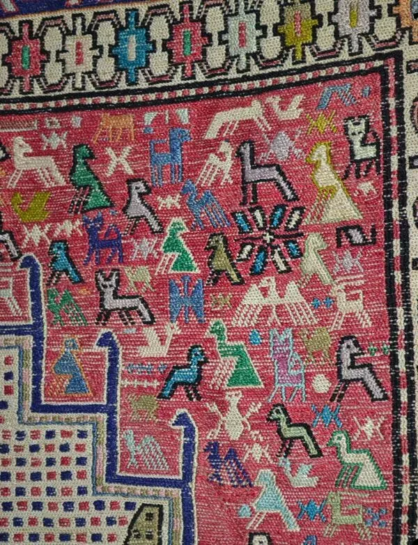 Illustration numéro 4 du produit Kilim Soumak, Azerbaïdjan Iranien, 112 cm x 203 cm, noué main vers 1970
