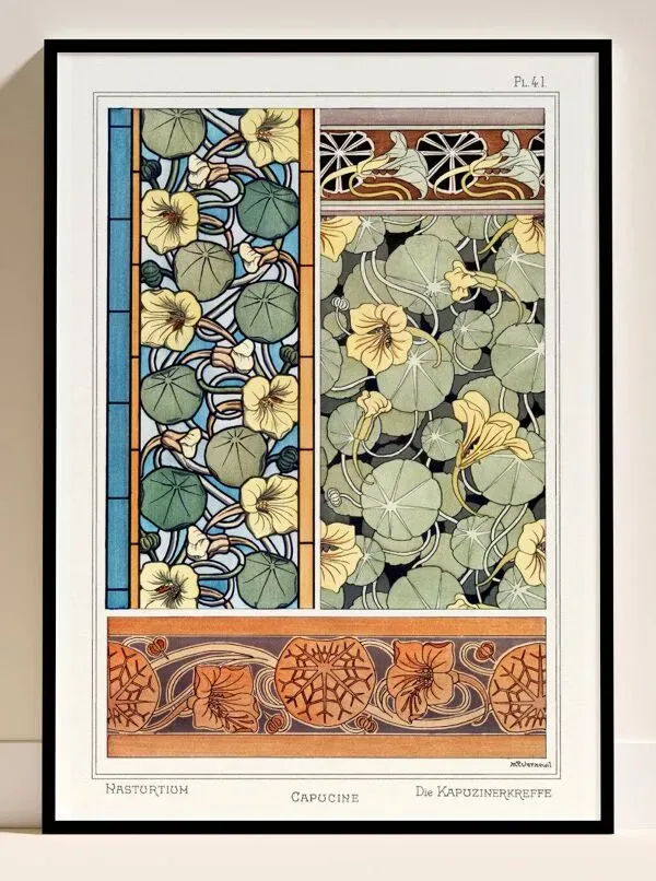 Illustration numéro 4 du produit Affiche “Capucine”, d’après une lithographie art nouveau de 1897