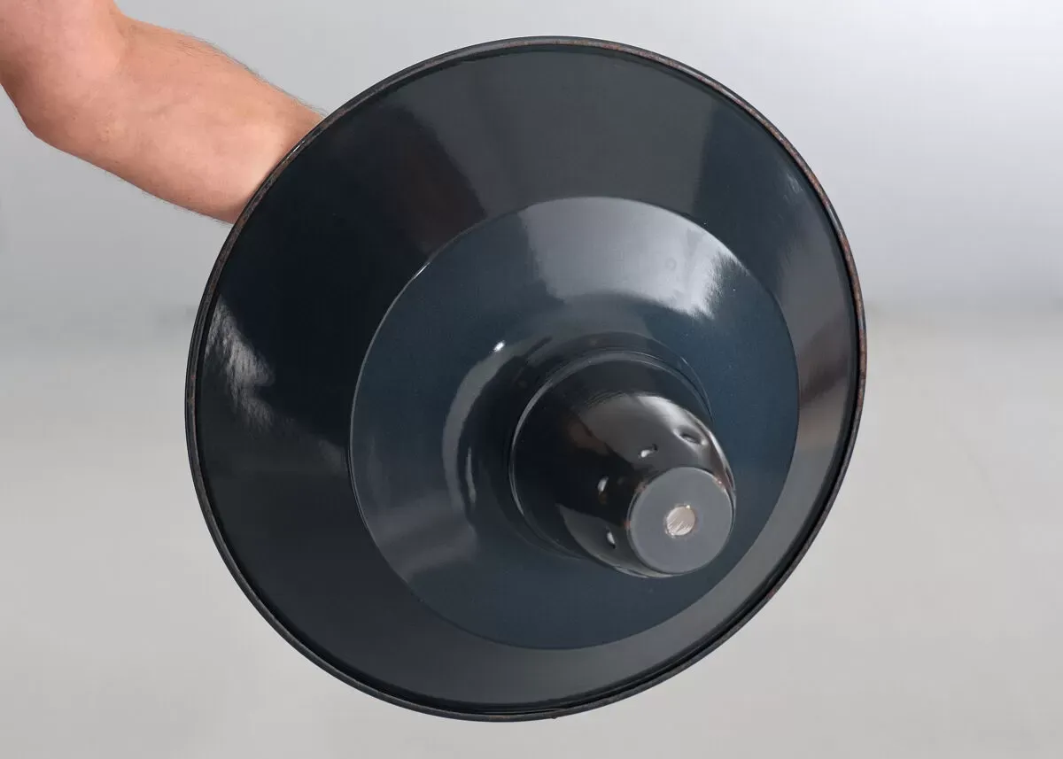 Illustration numéro 4 du produit Suspension industrielle en tôle émaillée gris anthracite 44cm XL 1960