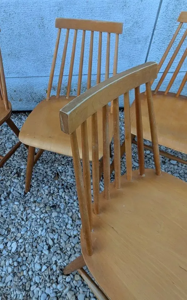 Illustration numéro 4 du produit 5 chaises scandinaves Stockholm, années 60-70