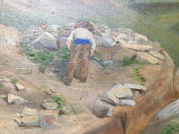 Illustration numéro 4 du produit Le tailleur de pierres.huile sur toile d’henri lhérault 1860-1928