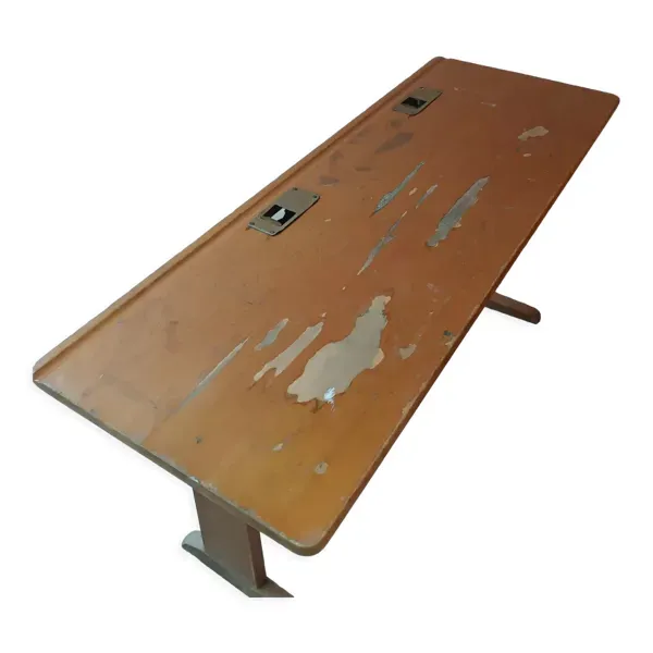 Illustration numéro 4 du produit Table école avec encrier metal vintage Casala