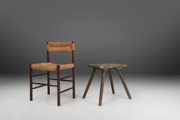 Illustration numéro 4 du produit Tabouret de peintre en bois français industriel, années 1930