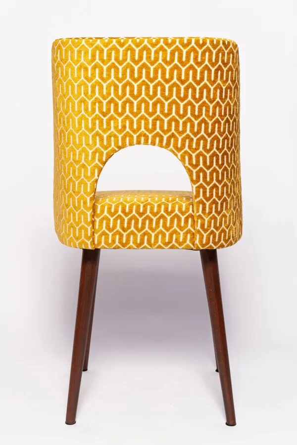 Illustration numéro 4 du produit Chaise coquille jaune moutarde style milieu du siècle, Europe, années 1960