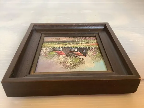 Illustration numéro 4 du produit Petit tableau paysage de printemps huile sur isorel signée