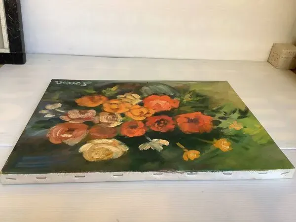 Illustration numéro 4 du produit Tableau bouquet de fleurs huile sur toile signée
