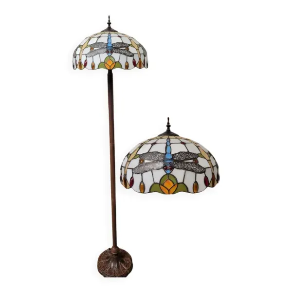 Illustration numéro 4 du produit Lampadaire rond Tiffany Art Déco