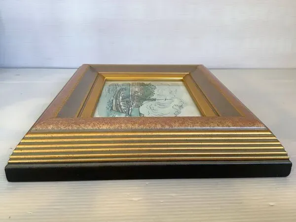 Illustration numéro 4 du produit Tableau aquarelle signée bateau marine