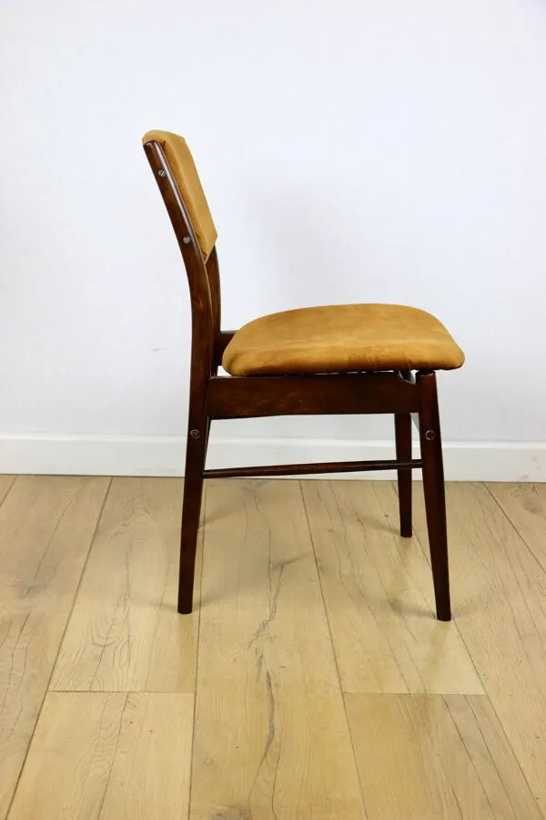 Illustration numéro 4 du produit Chaise courbée design vintage loft - kaki marron