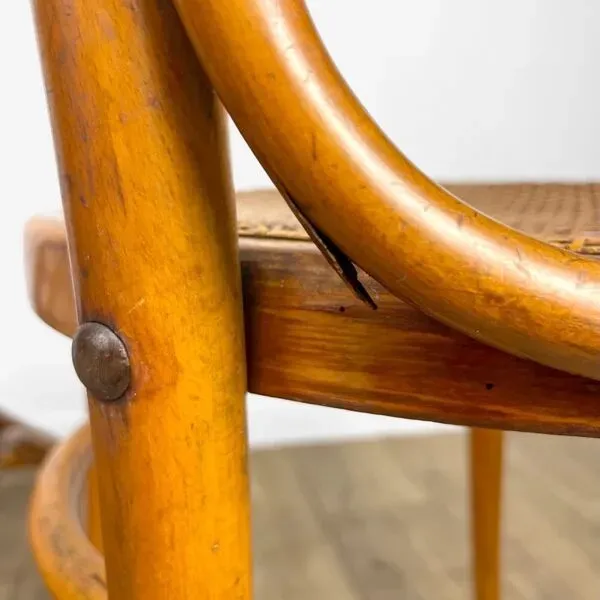 Illustration numéro 4 du produit Paire de chaises bistrot cannées Mundus Ungvar Ungarn 1900