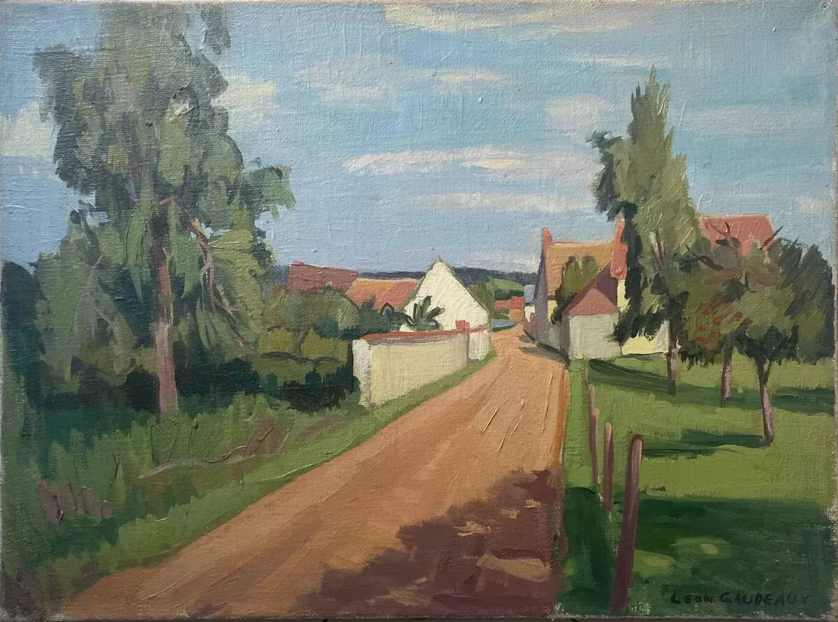 Illustration numéro 4 du produit Tableau HST ''Village de Jouy sur Eure'' par Léon Gaudeaux (1893 / 1947)