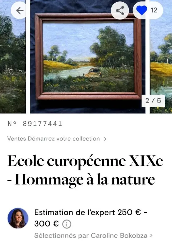 Illustration numéro 4 du produit Tableau impressionniste -  Huile sur toile, Ecole française - Barbizon
