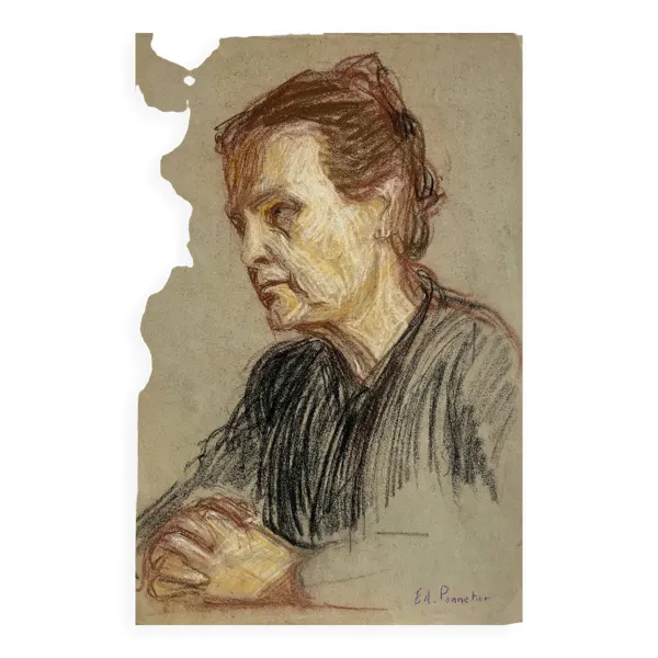 Illustration numéro 4 du produit Tableau étude Pastel Ed. Pannetier (1884-1965) Portrait