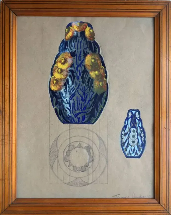 Illustration numéro 4 du produit France LAMBERT 1902-1981.Gouache.Projet de vase Art Déco,vers 1925