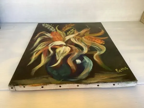 Illustration numéro 4 du produit Tableau bouquet nature morte huile sur toile signée