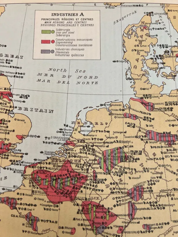 Illustration numéro 4 du produit Cartes industrielles de l’Europe — Double planche originale