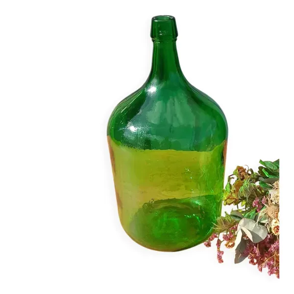 Illustration numéro 4 du produit Superbe dame jeanne ancienne en verre vert