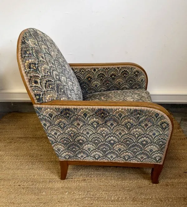 Illustration numéro 4 du produit Fauteuil club vintage style Art Déco en bois courbé