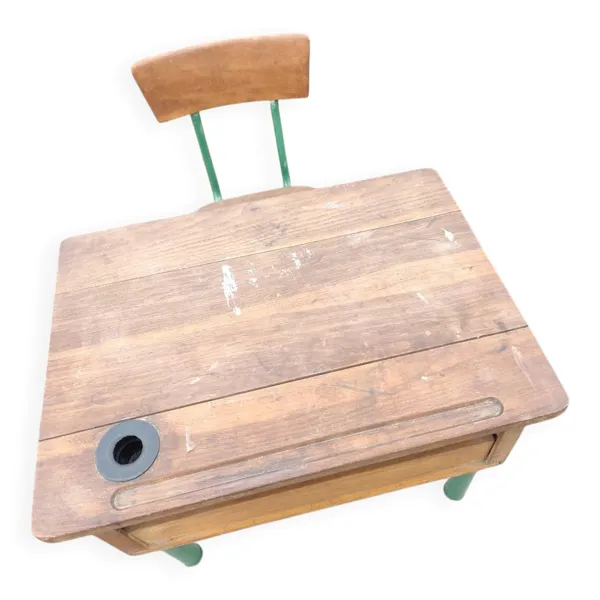 Illustration numéro 4 du produit Bureau écolier pupitre vintage ancien sortie de cave