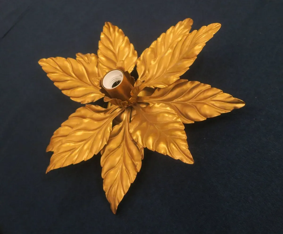 Illustration numéro 4 du produit Plafonnier florentin en métal doré du milieu du siècle par Hans Kögl, années 1960