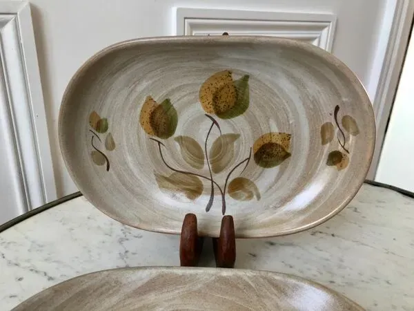 Illustration numéro 4 du produit Paire de raviers en grès / céramique niderviller doria ste radegonde peint à la main années 70