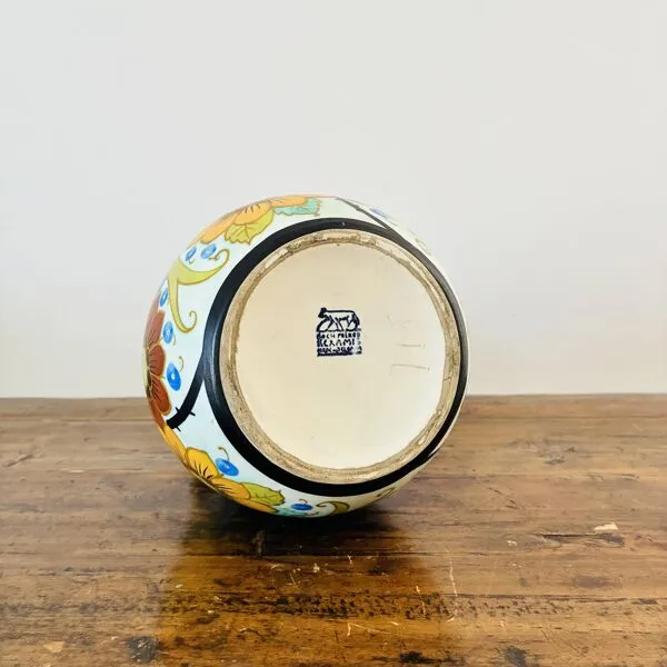 Illustration numéro 4 du produit Vase Art Déco Charles Catteau Boch Frères  Décor 945 Oiseau de Paradis